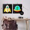 Stupell Industries Pixel Alien Spaceships 2pc Canvas Wall Art Set Design by June Erica Vess